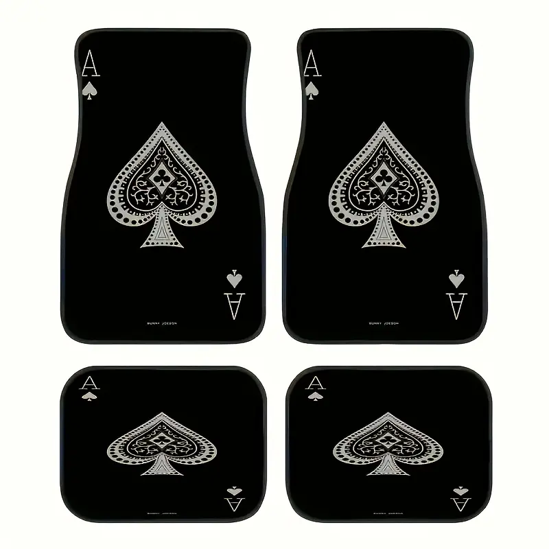 Spade A 4-piece car floor mat - non-slip, polyester fiber front and rear floor protection mat for all seasons Car Mats Set