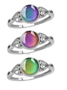 Temperature Changing Ring, Simple Round Design, Unisex Fashion Jewelry, Unique Rings, Perfect for Parties and Daily Wear, Ideal Birthday Gift