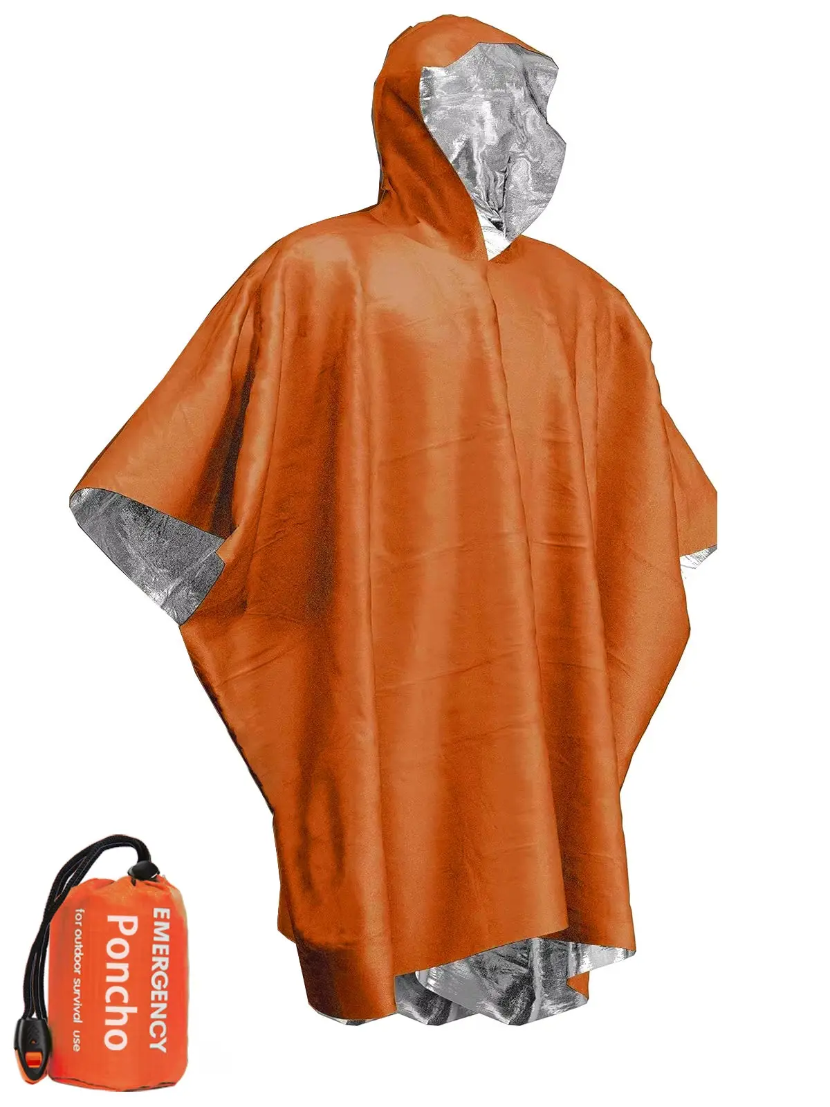 Rain Poncho – Waterproof Thermal Blanket with Hood, includes Aluminum Film, for Camping & Outdoor Use