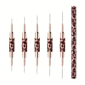 5-piece striped dual head nail brush set, nail design brush, nail lining brush, nail tracing tool, dual head nail tracing brush, used for drawing long lines, fine details, and delicate nails, Nail Art