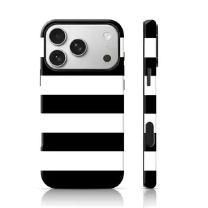 Classic Stripe Cover Design Mobile Phone Case Double-Layer TPU Shockproof for iPhone 17 Pro Max/16 Pro Max /15Pro Max 15/14/13/12 & Samsung S26 /S25Ultra Trendy Personalized Phone Case