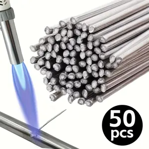 50 Pieces Low Temperature Soldering Rods, Easy Melting Low Melting Point Aluminum Alloy Welding Bars, Durable Construction, Ideal for Metalworking Projects, Accessories