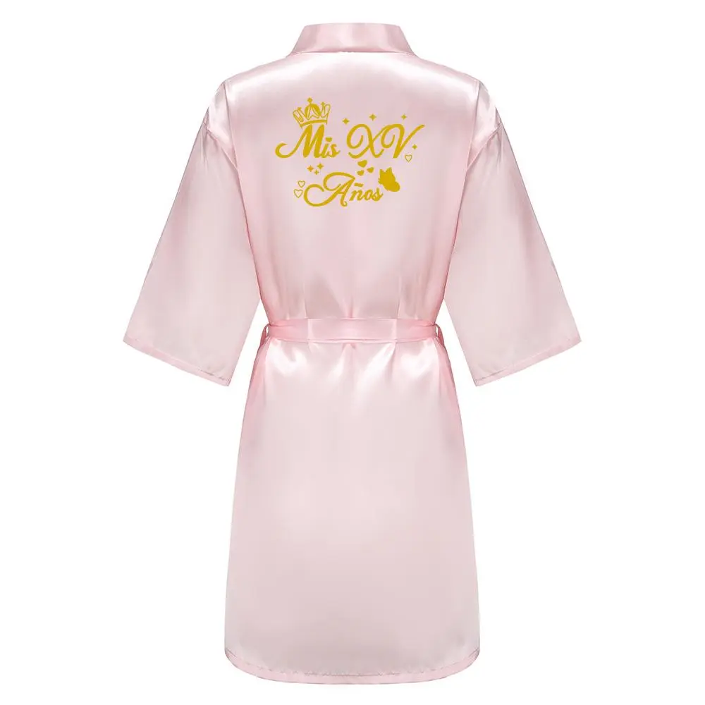 Mis Quince Años Quinceañera Robe Birthday Party Bathrobe Elegant Girls Celebration Gown for 15th Anniversary Ceremony