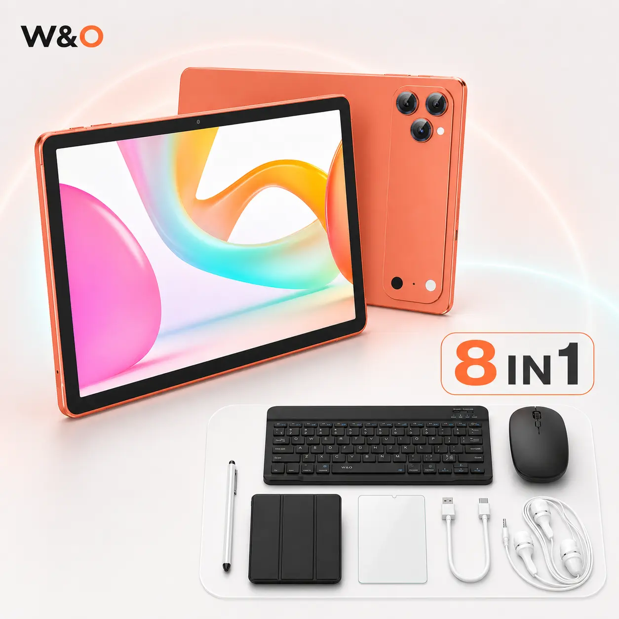 【Back to School】11" Android 15 Tablet Bundle, Keyboard, Mouse, Stylus & Case Included, 12GB RAM, 256GB Expandable Storage, Portable Tablet for Students and School