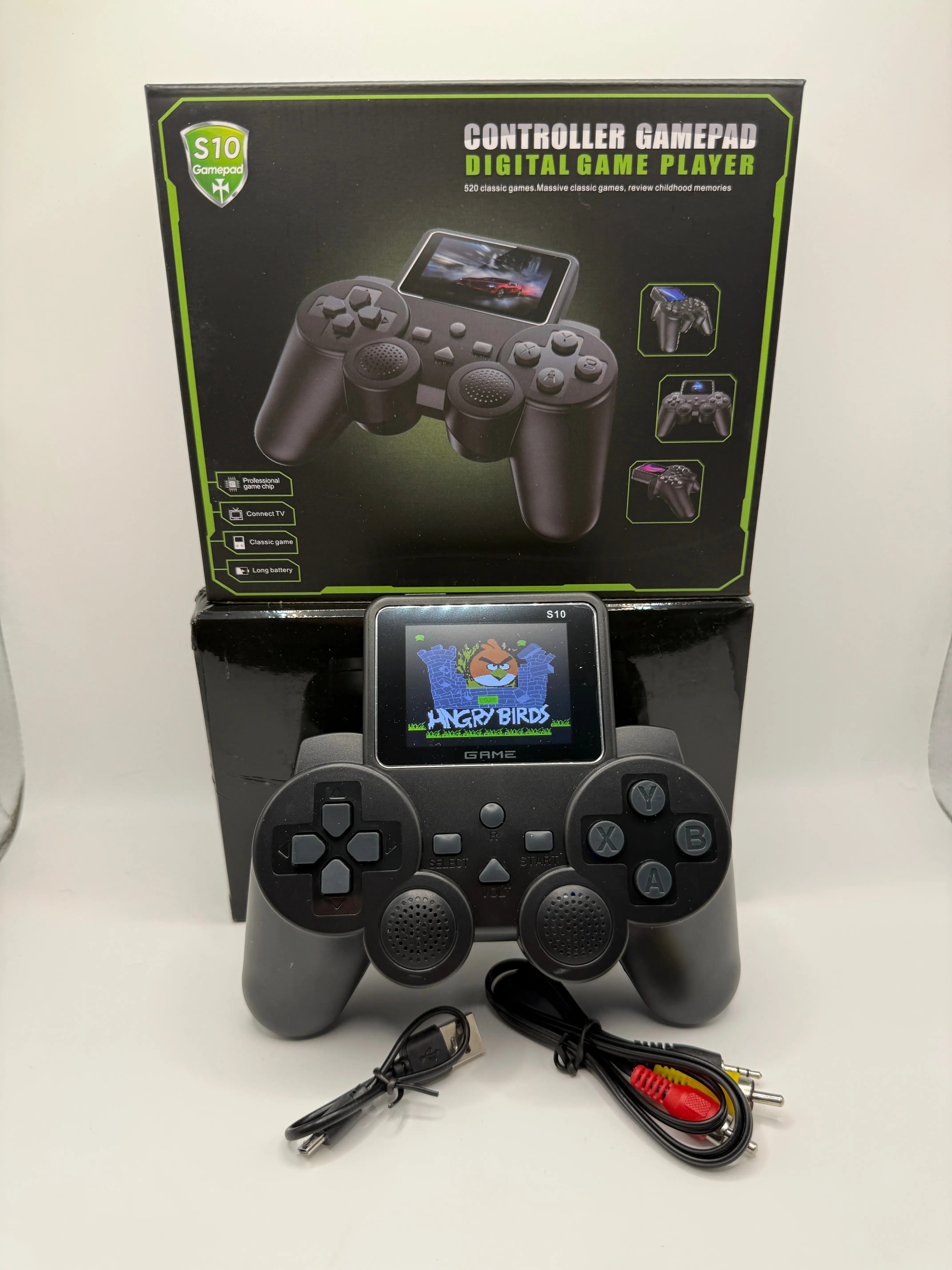 S10 Digital Console Gamepad with Built-in Screen, 520 Classic Games for Home Games Consoles