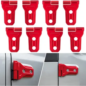 Red Door Hinge Cover Trim Exterior Accessories 8PCS for Jeep Wrangler JL JLU Sports Sahara Freedom Rubicon Unlimited Gladiator JT 2/4-Door 2018-2024