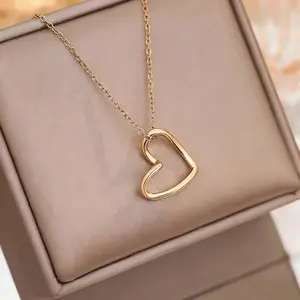 Elegant Open Heart Pendant Gold Minimalist Jewelry Thoughtful Gift for Girlfriend Wife Mom Anniversary Holiday Present Teal Crystal Heart Necklace