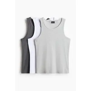 H&M 3-pack Slim Fit Ribbed vest tops