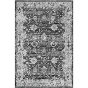 【GARVEE】Washable Area Rugs in Multiple Sizes (5x7, 8x10, 9x12) with Vintage Distressed Floral Medallion Designs, Stain Resistant, Non-Slip, Machine Washable, Available in Grey, Taupe, and Green for Living Room and Home Decor
