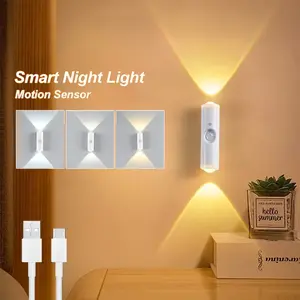 [3pcs Cat Eye LED Lamp] 3pcs Cat Eye Motion Sensor LED Wall Lamp | 3-Color Adjustable, USB Charging, Living Room, Bedroom Wall-Mounted Light, Closet Lighting magnetic step lamp