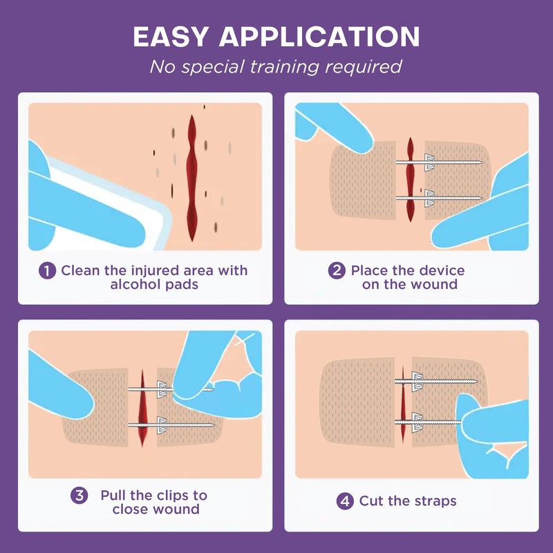 SIMELO Wound Skin Closure Kit (12-Piece Set, Includes 2 Zip Skin ...