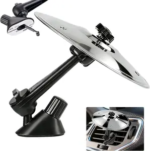 Car Cymbal Air Vent Mini Drum Cymbal for Car Fun Musical Instrument Gadget for Drummer Music Lovers Gift Silver Color