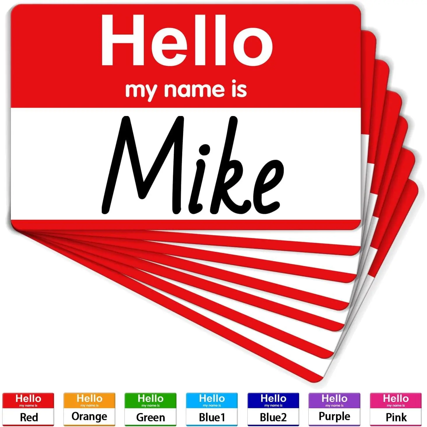 200 count Name Tags Sticker, 3.5" x 2.25"  My Name is Stickers, Large Nametag Badge Red Adhesive  Name Tag Stickers Label for Office, Meeting, School, Teachers and Mailing