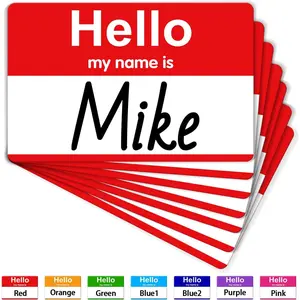 200 count Name Tags Sticker, 3.5" x 2.25"  My Name is Stickers, Large Nametag Badge Red Adhesive  Name Tag Stickers Label for Office, Meeting, School, Teachers and Mailing
