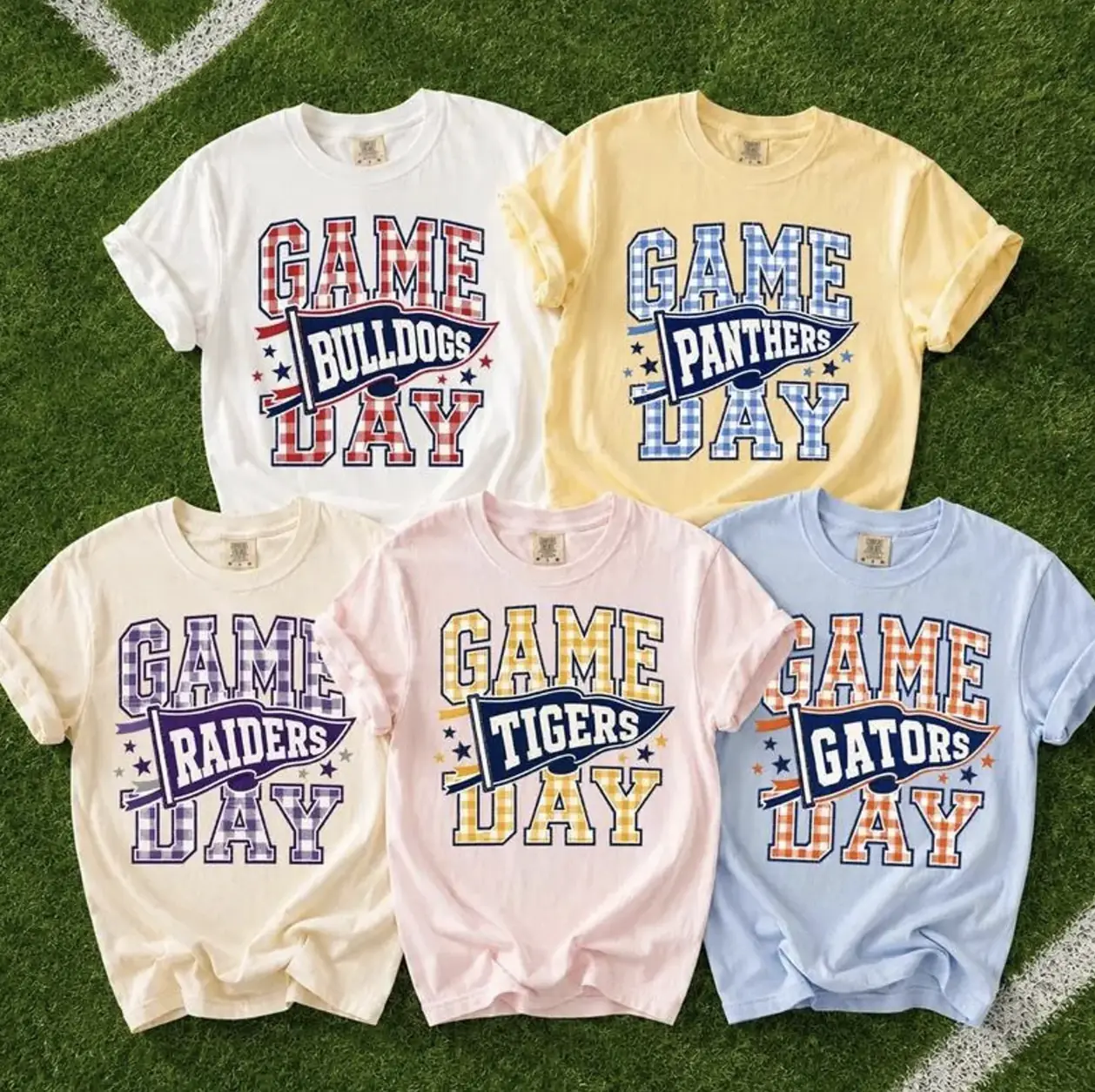 Custom School Mascot Shirt, Retro Game Day Tee, Personalized School Spirit Shirt, Football Spirit Wear, Team Pride Shirt, Short sleeve Casual Top Womenswear