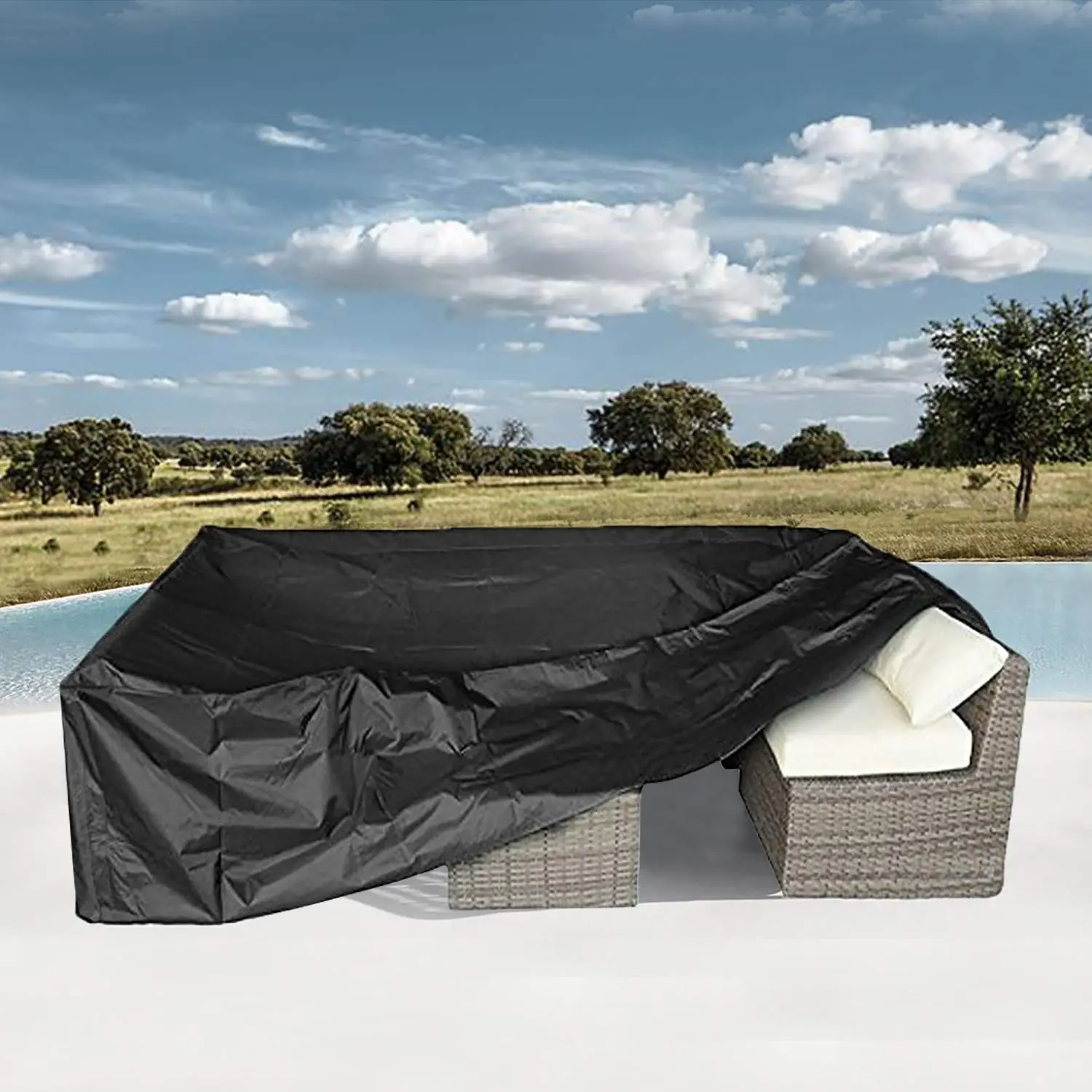 Outdoor Patio Furniture Cover Set, Waterproof UV Protection Snowproof Large Detachable Sofa Table Chair Covers, Patio Chaise Lounge Cover, Outdoor Sectional