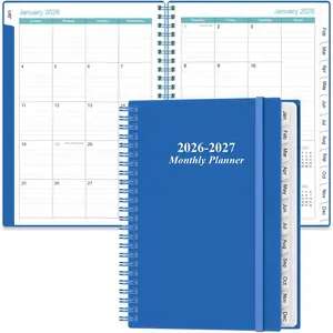 2026-2027 Monthly Planner - January 2026 - June 2027, Two Pages Per Month, 18 Monthly Calendar/Planner with Tabs, Inner Pocket, 6.4" x 8.5", Black