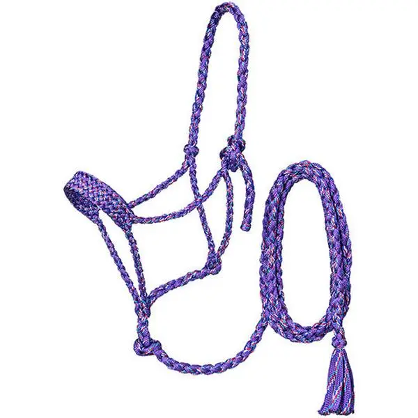 Tough 1 Purple/Multicolored Mule Tape Halter with 10' Lead Rope Tough 1 Purple/Multicolored Mule Tape Halter with 10' Lead Rope