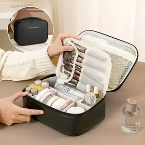 Multi-layer Large Capacity Makeup Bag - Detachable Cosmetic Organizer with Brush Storage