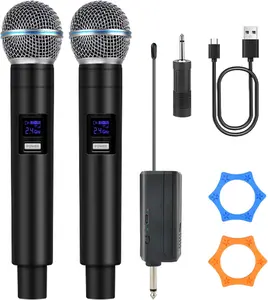 Professional Wireless Dynamic Microphone | 2.4GHz 150ft Range 8H Battery Portable Mic for Podcast Karaoke Singing Streaming Live Performance
