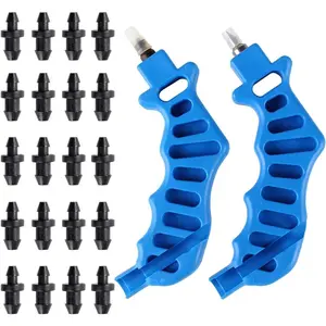 2-in-One Drip Irrigation Tubing Hole Punch, Drip Tube Hole Puncher Fitting & Emitter Insertion Tools, 1/4 inch Tube Goof Hole Plugs