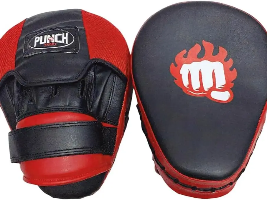 Punch Sports Focus Mitts – Synthetic Leather Boxing Pads with Hand Molded Padding, EVA Foam Shock Absorption, Hook & Loop Closure – Training Pads for Boxing, MMA, Muay Thai, Kickboxing, Karate