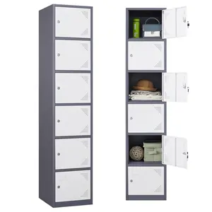 Letaya Metal Lockers for Employees,71" Steel Storage Cabinet with 6 Door Lockable for Office Staff,Home,Gym,School