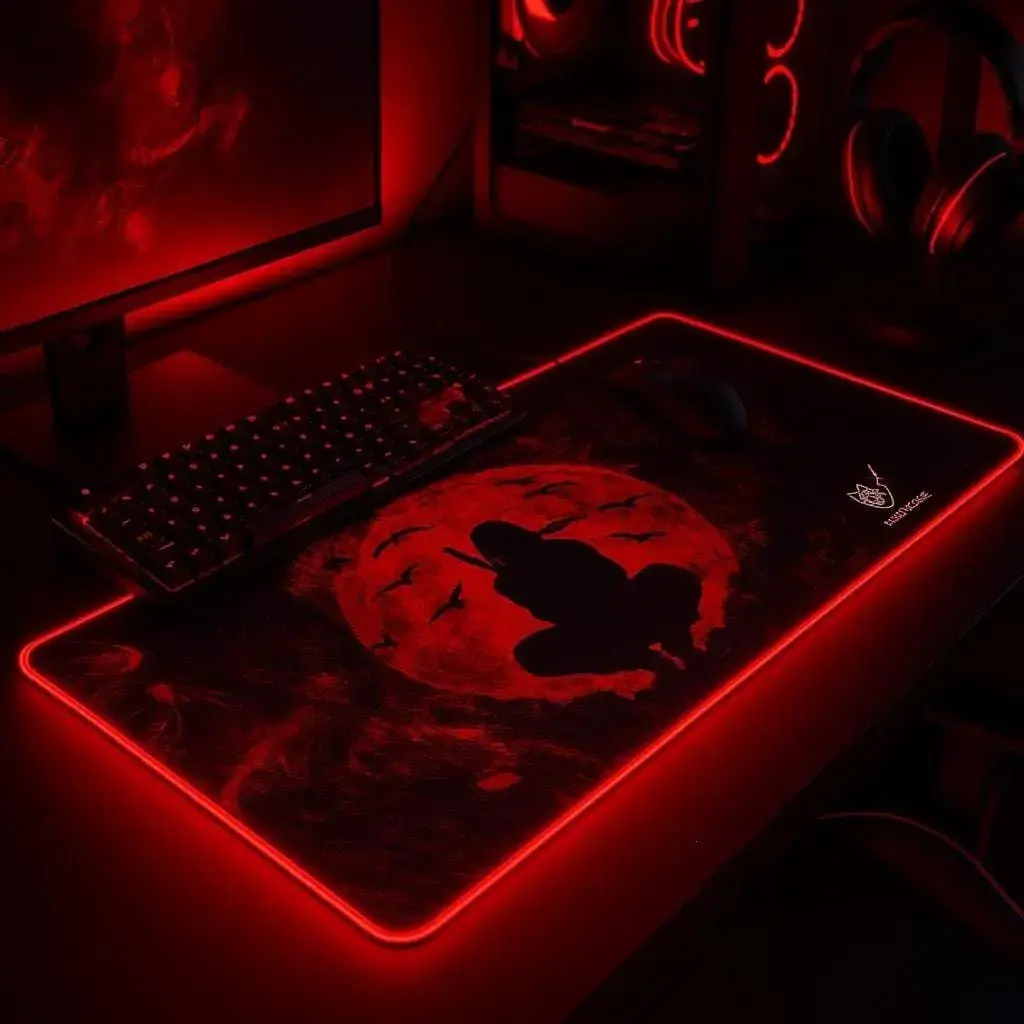 Blood Moon Shinobi RGB Gaming Mouse Pad, Anime mousepad – FASTSHIPPING