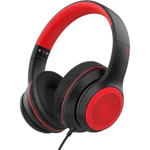 A8 Wired Over-Ear Headphones with Microphone, Lightweight Folding Portable Headset with 1.5M No-Tangle Cord, 3.5mm Plug in Headphones for Smartphone Tablet Computer MP3 / 4 (Black)