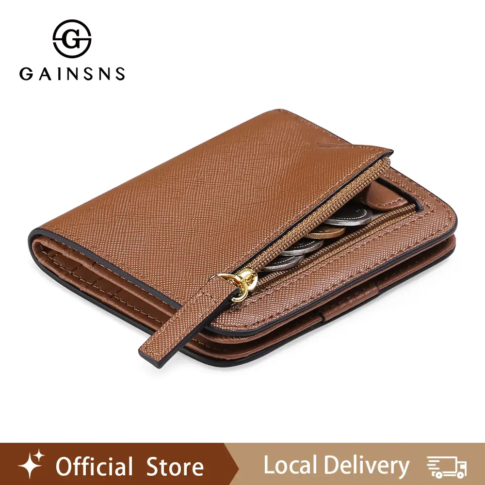 GAINSNS Small Wallets for Women,Fashionable Mini Card Holder, Slim Bifold Credit Card Holder Minimalist Zipper CoinPocket, Casual Versatile Wallet for