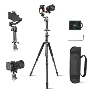 Hohem H58 Quick Release Carbon Fiber Foldable 1.5m Tripod, 8kg Weight Load, 360° Ball Head, With Carrying Case and Accessory Kit for Camera and Smartphone Photography