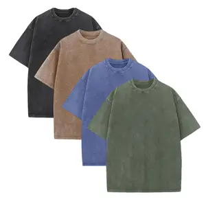 4 Pack/3 Pack Oversized Tshirts for Men Vintage Heavyweight Cotton Acid Wash Baggy Gym Workout Tees