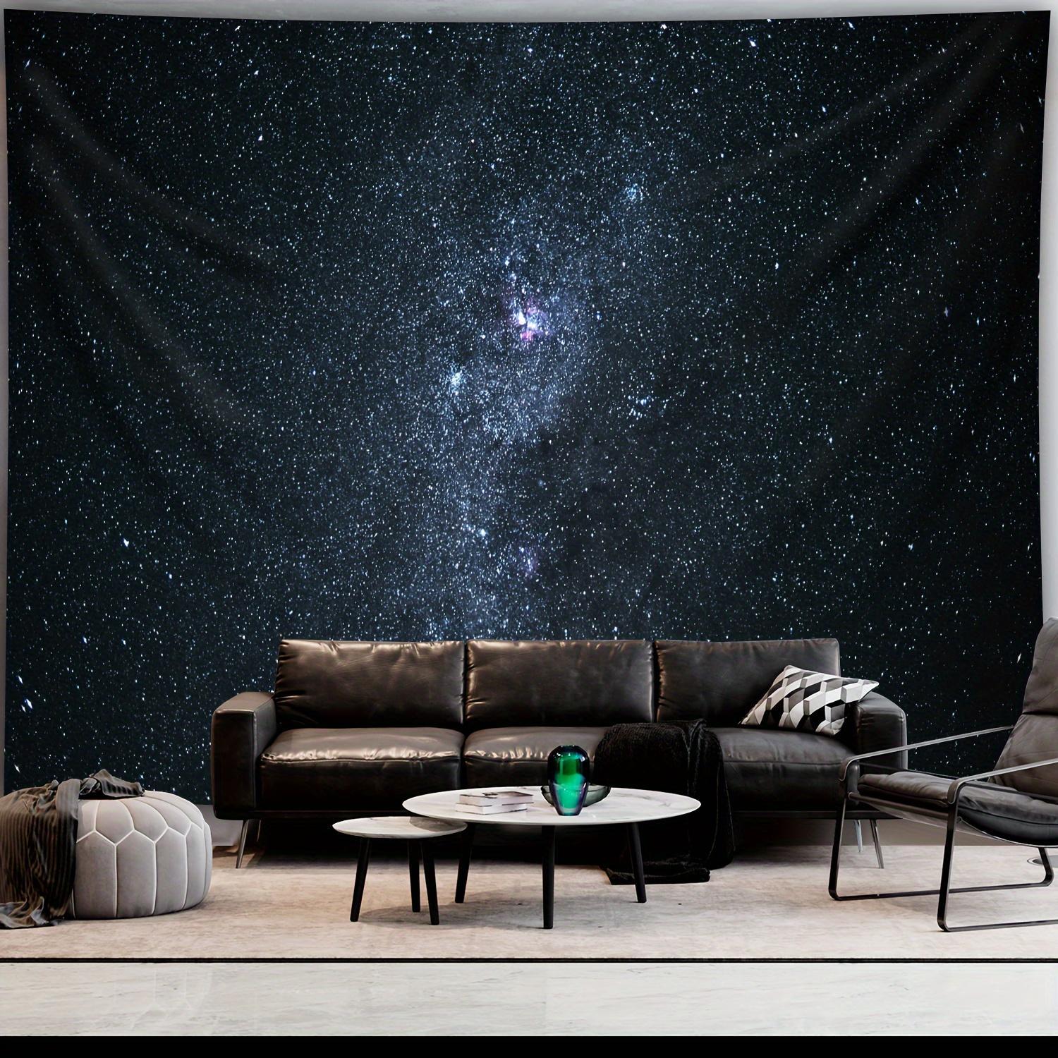 1pc Ultra Large Size Night Starry Sky Landscape Photo Background Wall Hanging Large Size Polyester Tapestry for Living Room Bedroom Office Home Room Party Decoration Live Streaming Background Tapestry Suspendable Ceiling, with Free Hanging Clips