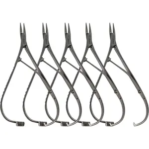 Set x 6 Orthodontic Dental Mathieu Needle Holders – Narrow Fine Serration/ORMCO Style/One-Year Warranty - Made for The USA by Premium Orthodontics - Orthodentalusa Corp. (N21150465F)