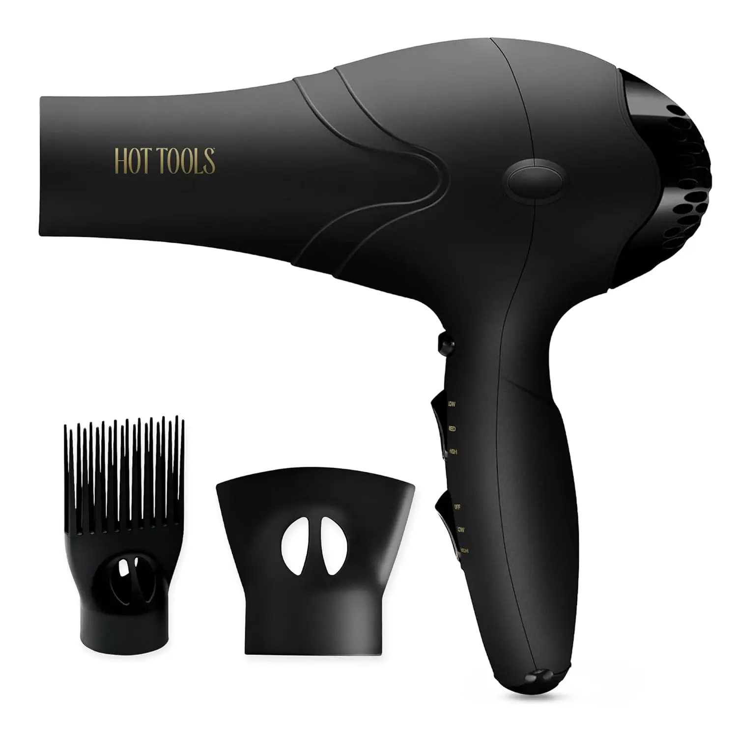 Hot Tools Pro Artist 2100 Ionic Turbo Hair Dryer, 1875 Watts, Black | Fast Drying, Lightweight, Reduces Frizz, 6 Heat/Speed Options + Cool Shot, 8 Ft Cord