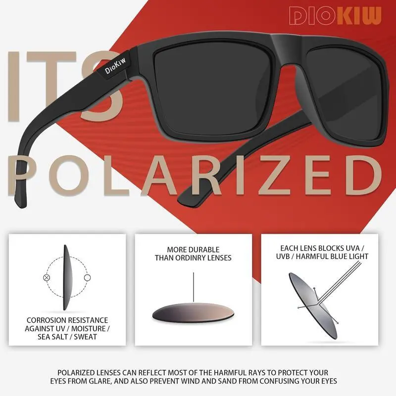 Polarized Sunglasses for Men Sporty Style Driving Travel Sun Glasses Lightweight Square Frame UV Protection Goggles Polarized Sunglasses for Men Sporty Style Driving Travel Sun Glasses Lightweight Square Frame UV Protection Goggles