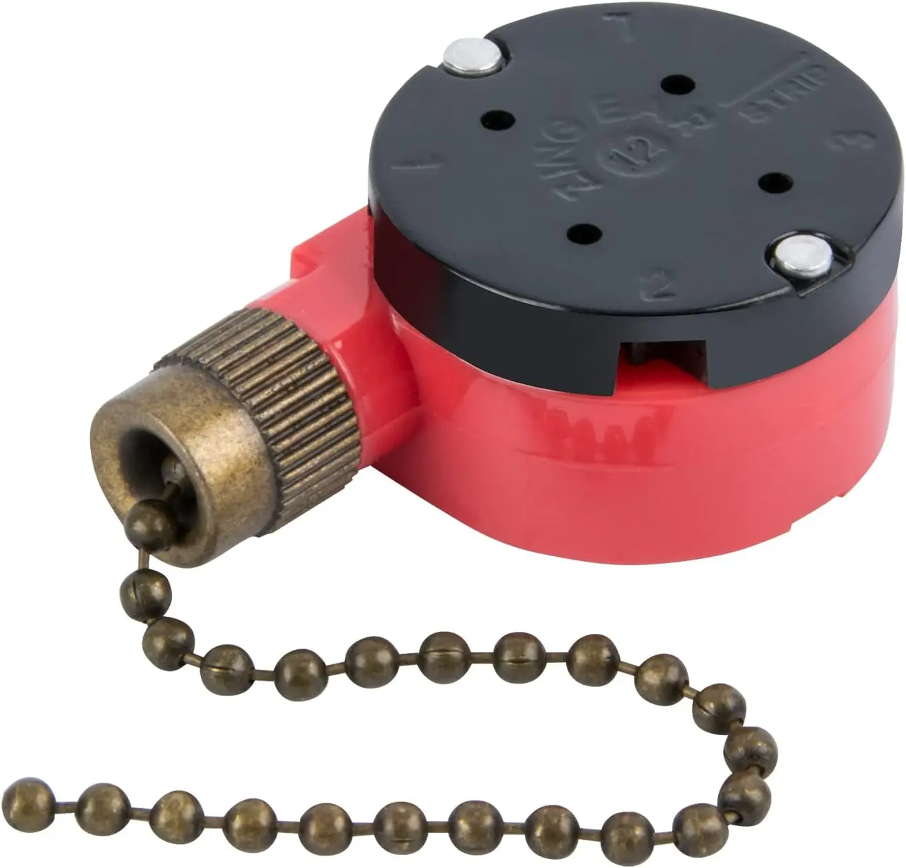 E-208s 3-Speed Pull Chain Switch, 4-Wire 6A 125VAC - 3A 250VAC Brass Switch Compatible with Hunter, Westinghouse Ceiling Fans, Lamps, Wall Lights