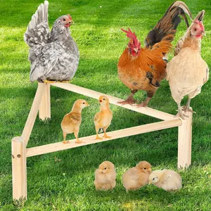 Chicken perches for chicken coops and brooder boxes, pine wood chicken toys and coop accessories, triangular fitness perches, suitable for large hens, parrots, and birds, natural poultry support for chicken nests - 1 piece