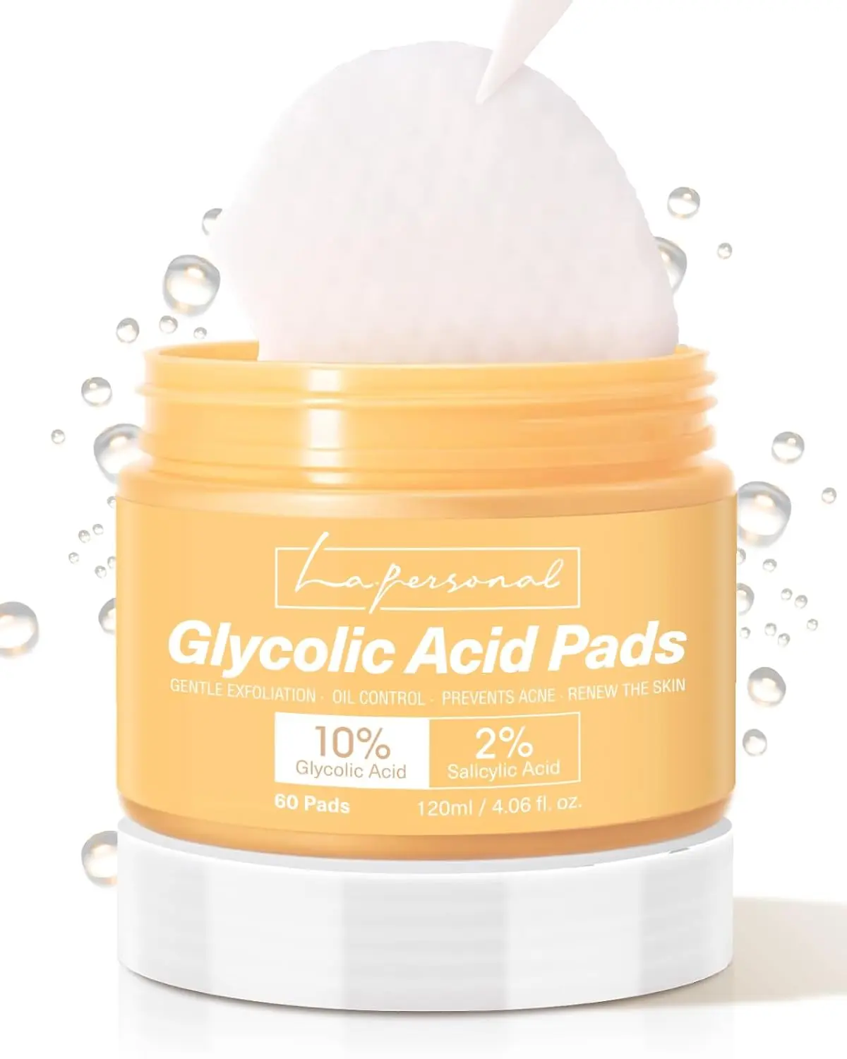 Glycolic Acid exfoliate Pads-10%AHA+2%BHA, Reduce Pimples & Clogged Pores, Reduce blackheads & whiteheads, Exfoliating Face And Body(60ct)