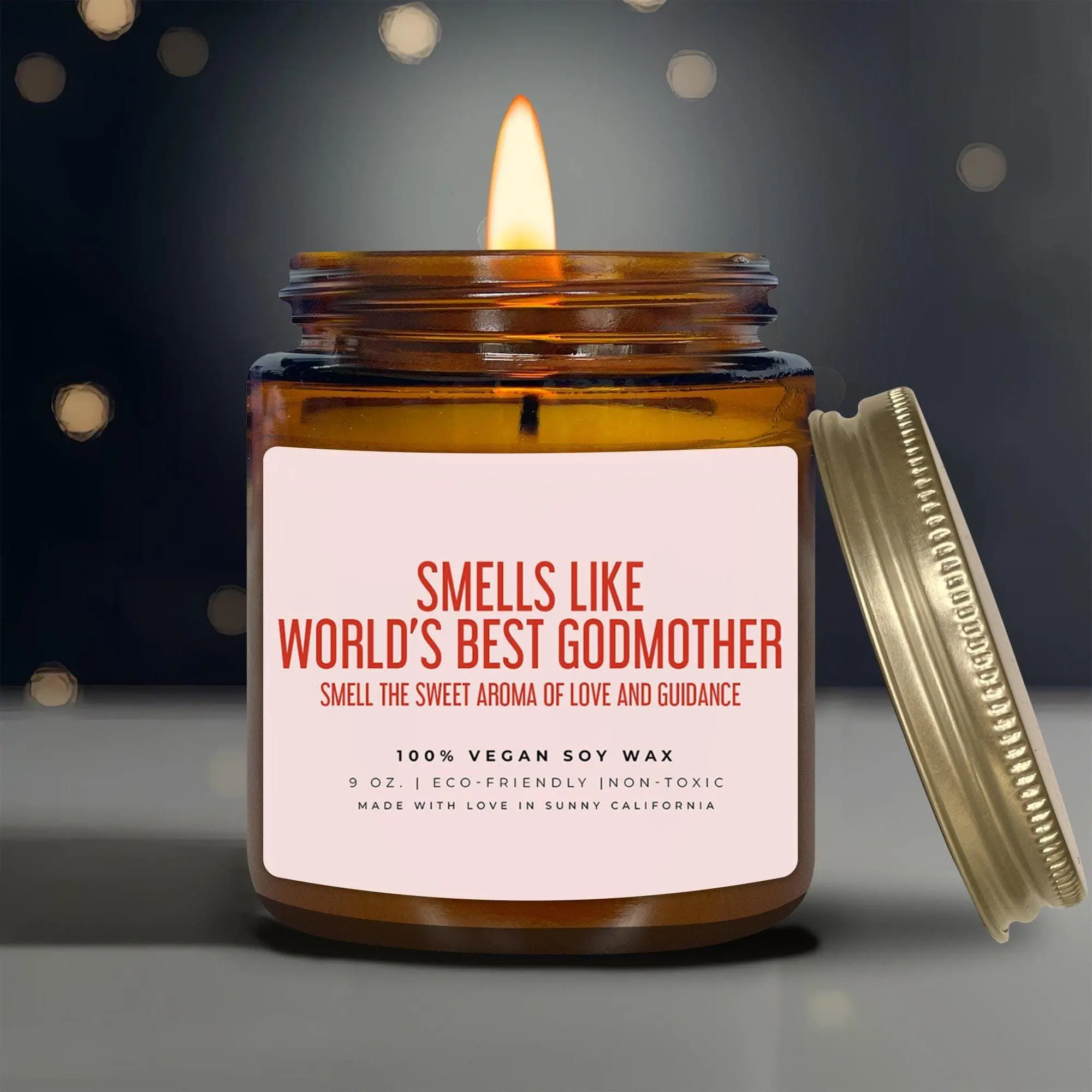 Smells Like World's Best Godmother Candle, Baptism Gift For Godmother, New Godmother Gift, Gift From Godchild, (C-40FAM)