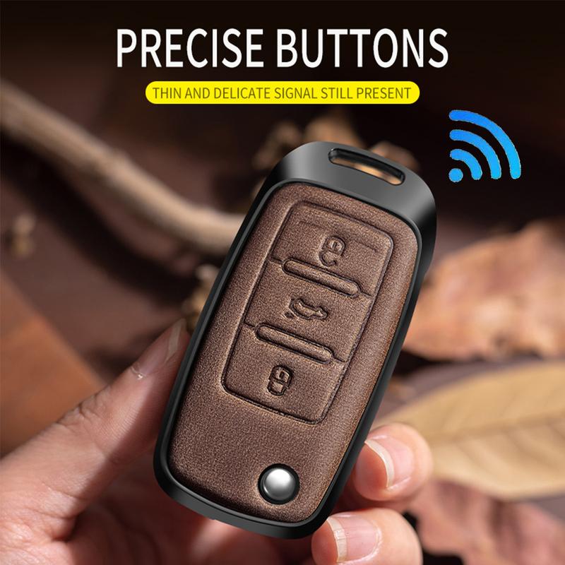 For Volkswagen Key Fob Cover Leather Car Jetta Golf Polo MK6 Passat Tiguan Beetle Key Case Automotive as a holiday gift