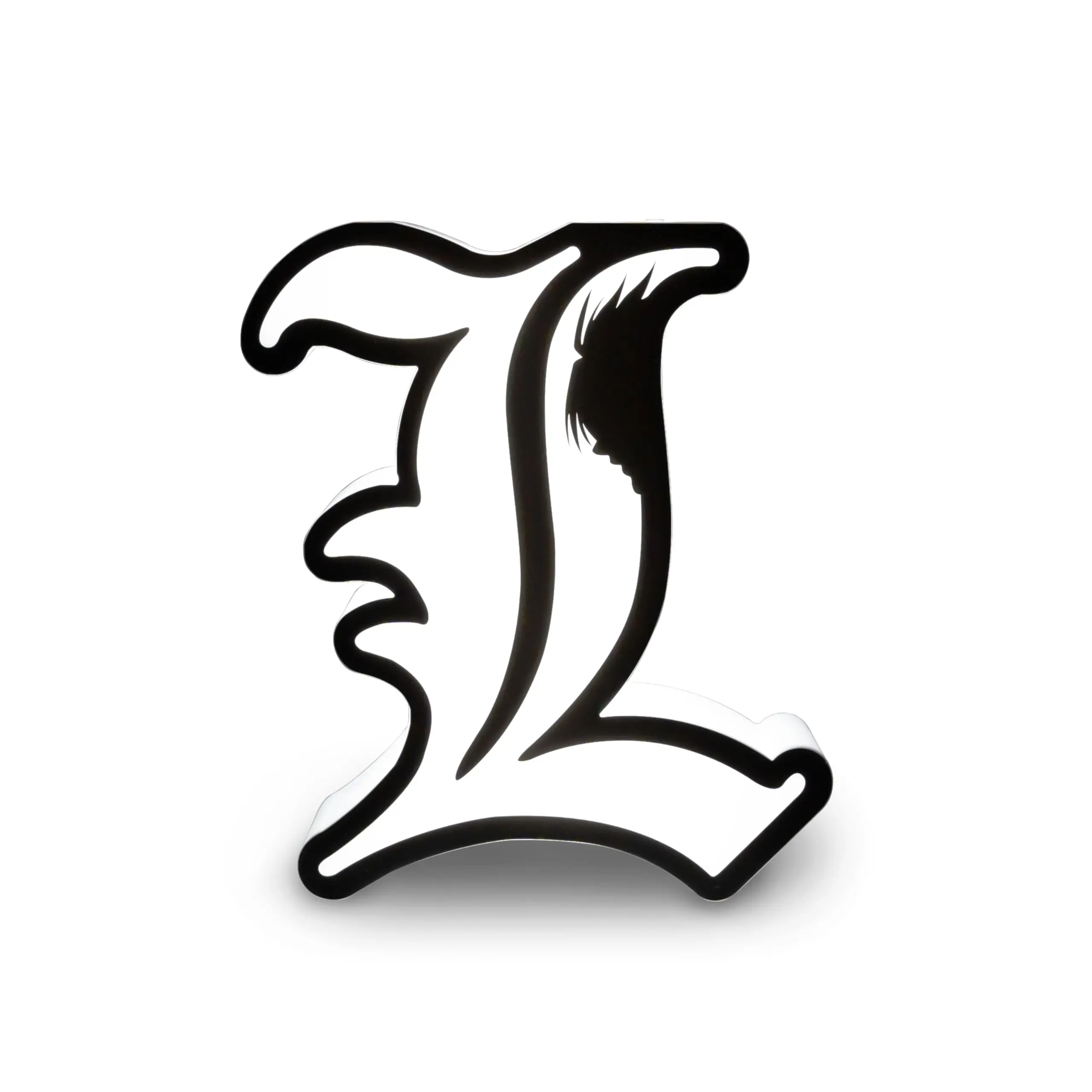 Death Note "L" Character USB Power LED Desk Lamp - 10-in Cable/Cordless Plastic USB Charging Lampara, Portable Novelty Lighting for Home Improvement