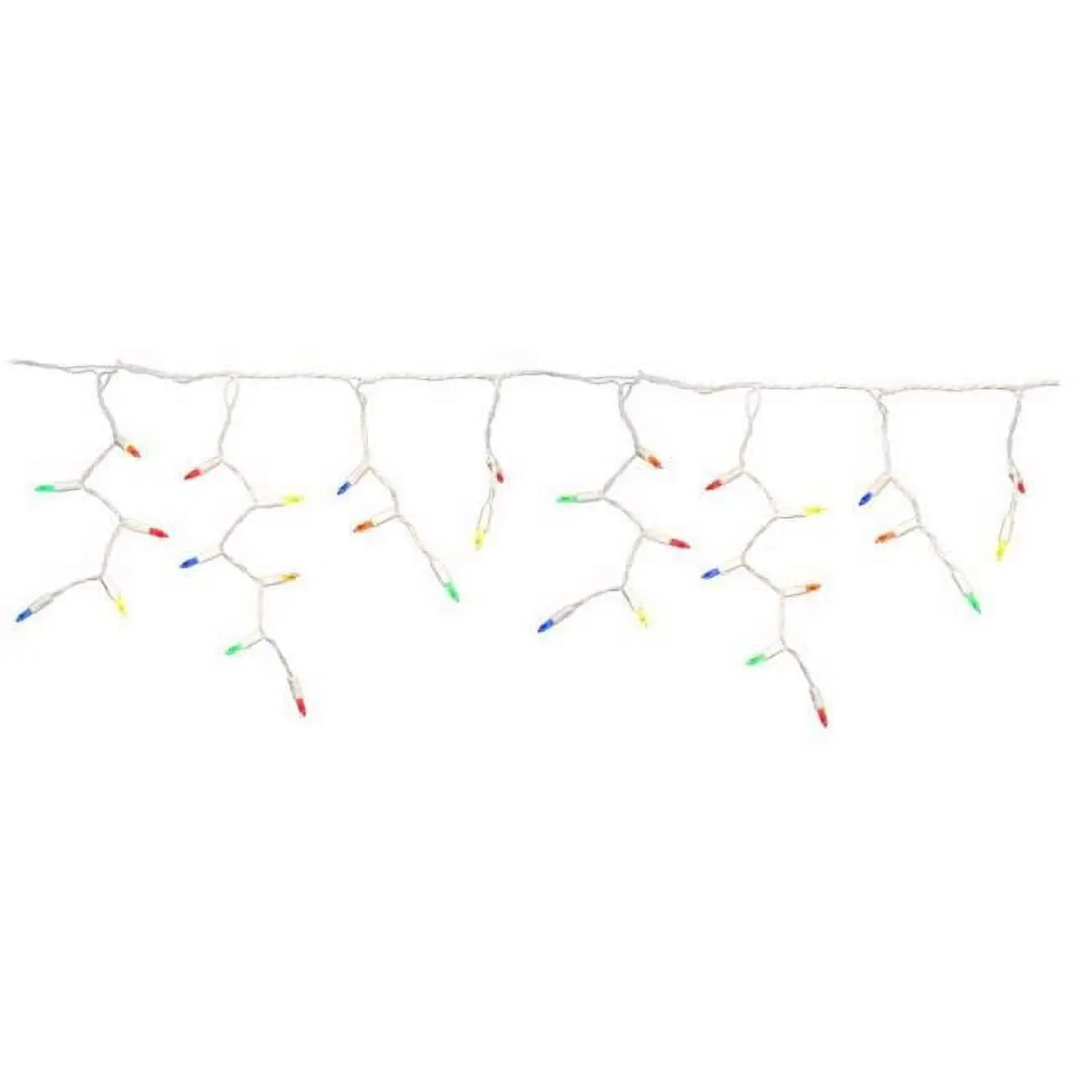 Celebrations 9.5 ft. Platinum T5 Icicle LED Christmas Lights, Multi-Color, 100-Count Plug-In LED Decoration Lights, Led Lights