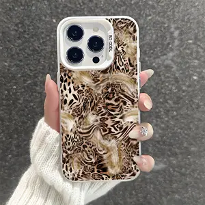 Fashion Leopard Print Shockproof Phone Case for iPhone 7 8 X Xsmax 11 12 13 14 15 16 Pro Max Plus Protecitved Cover High Quality Y2K Trendy Girl Women