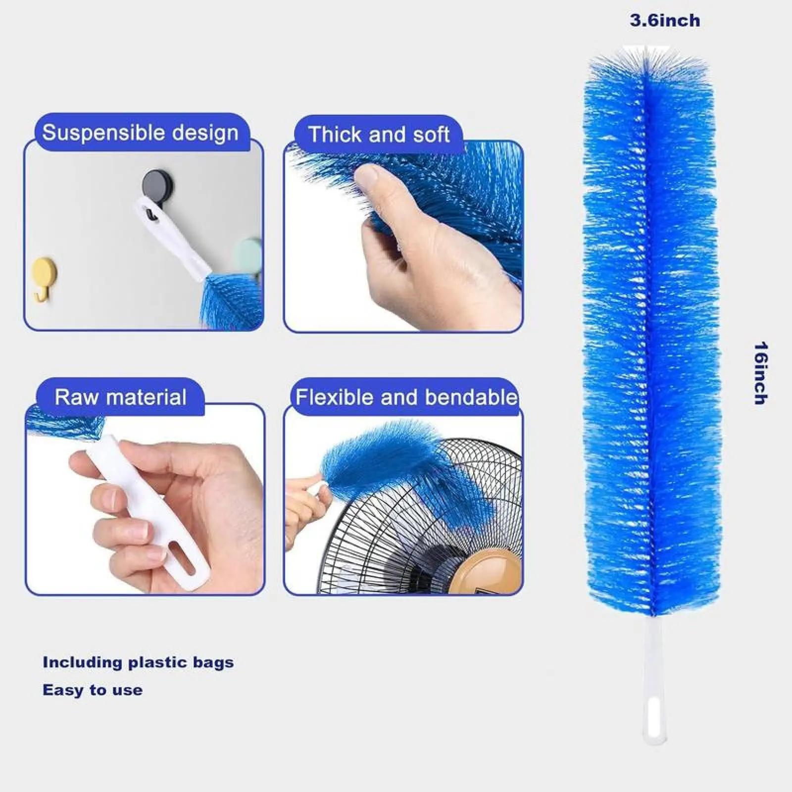 3-Count Bendable Microfiber Head Cleaner & Duster Set, Reusable Washable Home Care Tool, Ideal for Ceiling Fans, Air Vents (Randomly Shipped)