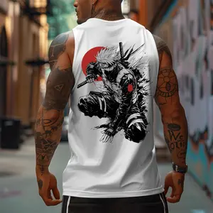 Amine 90s Graphic Sleeveless Tank Tops Men Vest Streetwear Outfits Men Vacation Outfits Sleeveless Shirt
