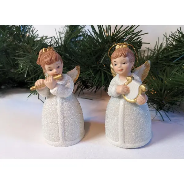 Homco Angel Bell Christmas Ornaments