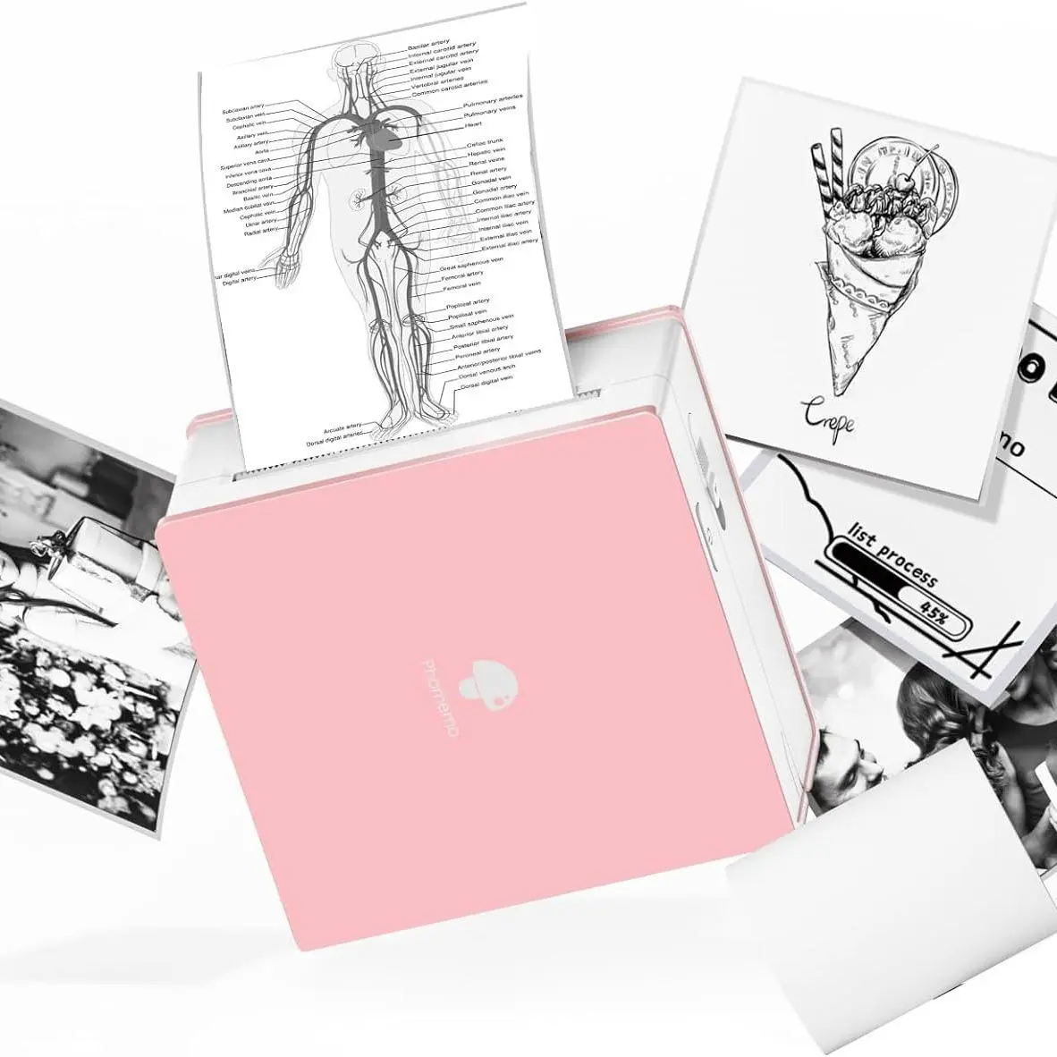 M02-Pink（1 printer+1 roll paper）