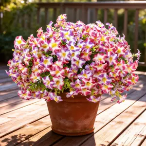 10pcs Outdoor Faux Petunia Flowers, UV Resistant Artificial Fake Flowers, Greenery Eucalyptus Plants for Spring Summer Garden Decoration