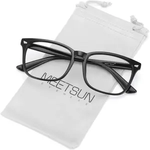 Blue Light Blocking Glasses n Men, Anti Eye Strain Headache (Sleep Better),Computer Glasses UV400 Lens (T1 Black-Transparent Lens)
